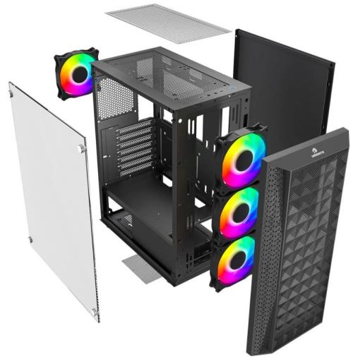 GAMEBOOSTER GB-G2616B USB3.0 Mesh Panel Siyah kasa (PSU Yok)